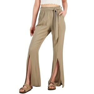 Rewash Juniors' Split-Hem Belted Pants Size‎ L